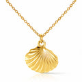 Seashell Necklace, 18K Gold Plated Steel