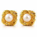 Earrings, 18K Gold Plated Steel