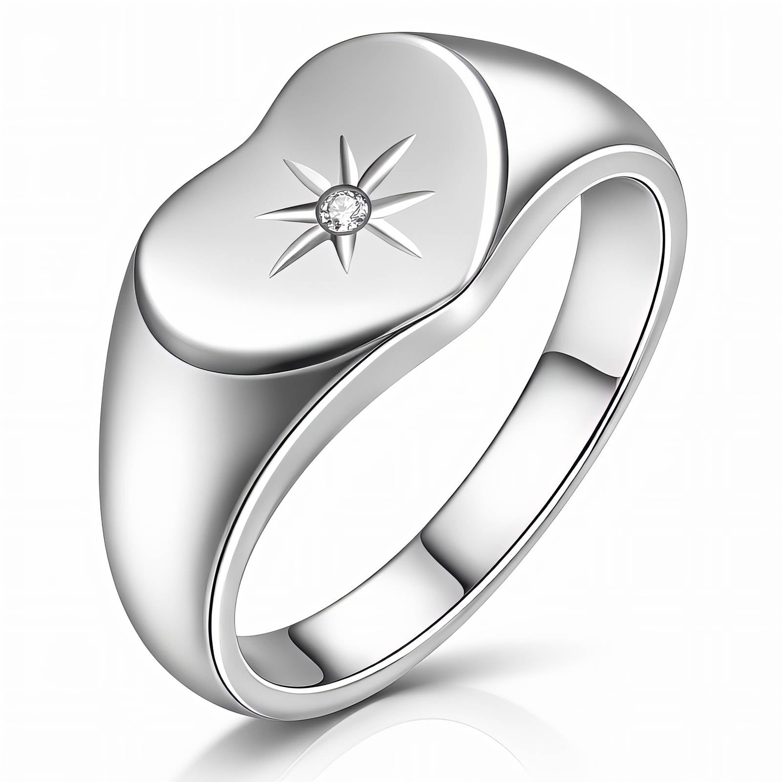 Heart Ring, Stainless Steel