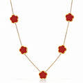 Flowers Necklace, 18K Gold Plated Steel