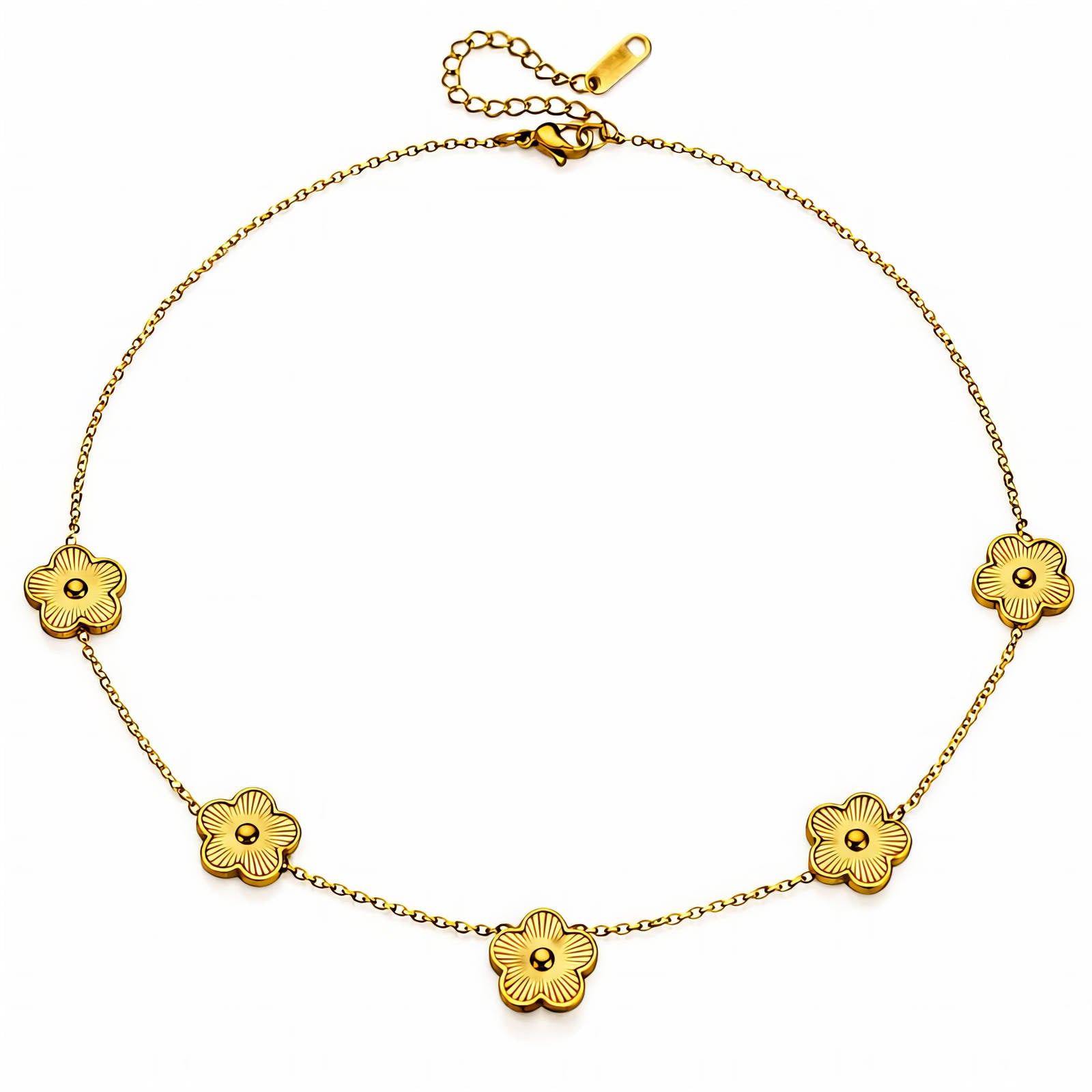 Flower Meadow Necklace, 18K Gold Plated Steel
