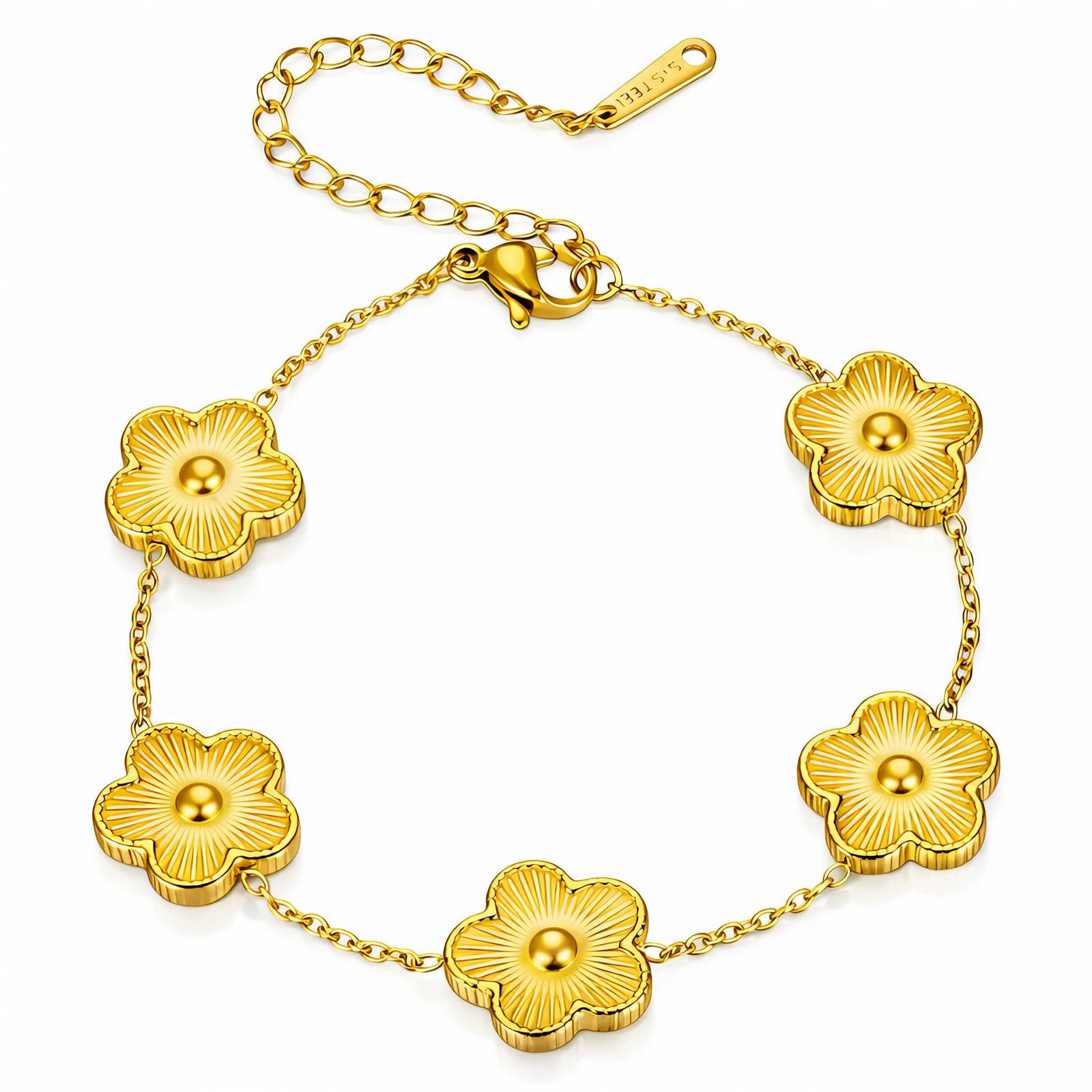 Flower Meadow Bracelet, 18K Gold Plated Steel