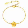 Flower Bracelet, 18K Gold Plated Steel