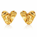 Hearts Earrings, 18K Gold Plated Steel