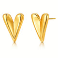 Hearts Earrings, 18K Gold Plated Steel