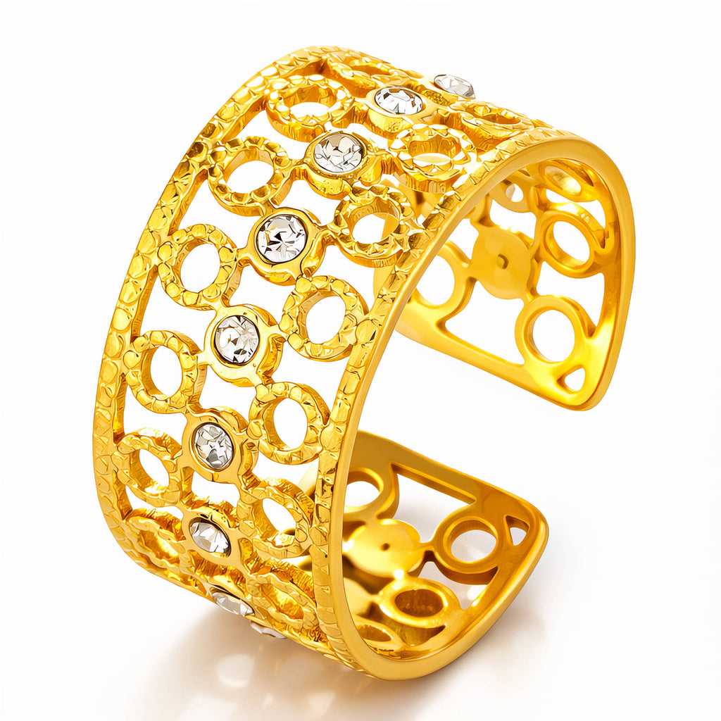 Ring, 18K Gold Plated Steel