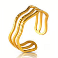 Ring, 18K Gold Plated Steel