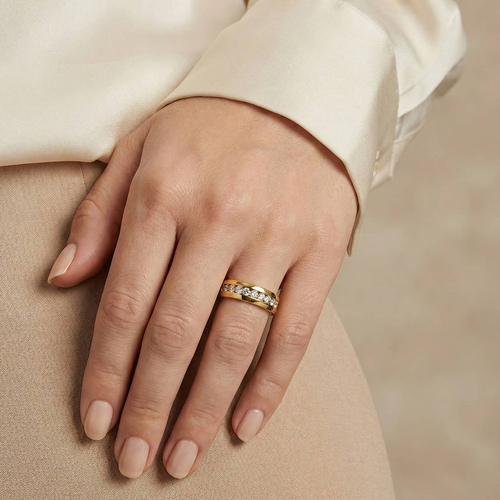 Ring, 18K Gold Plated Steel