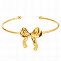 Bow Bracelet, 18K Gold Plated Steel