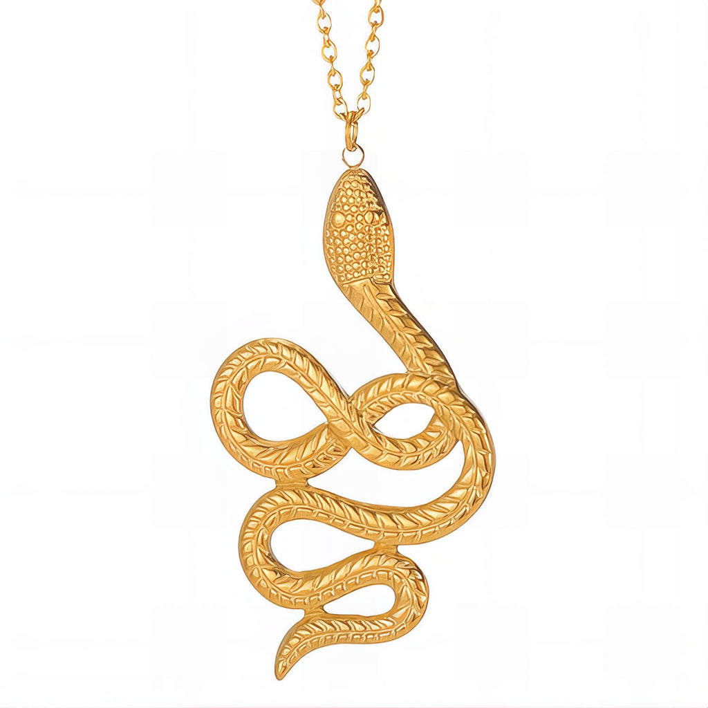 Snake Necklace, 18K Gold Plated Steel