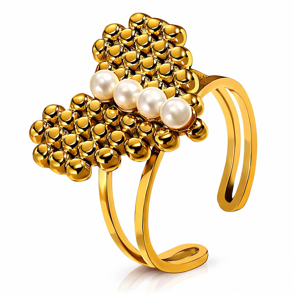Heart Ring, 18K Gold Plated Steel