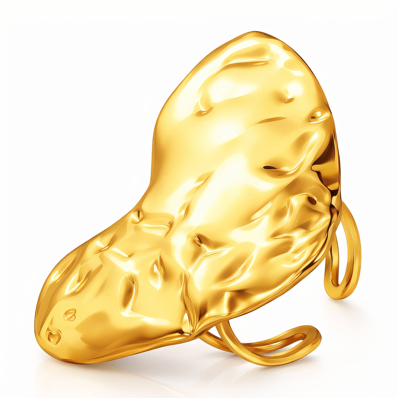 Heart Ring, 18K Gold Plated Steel