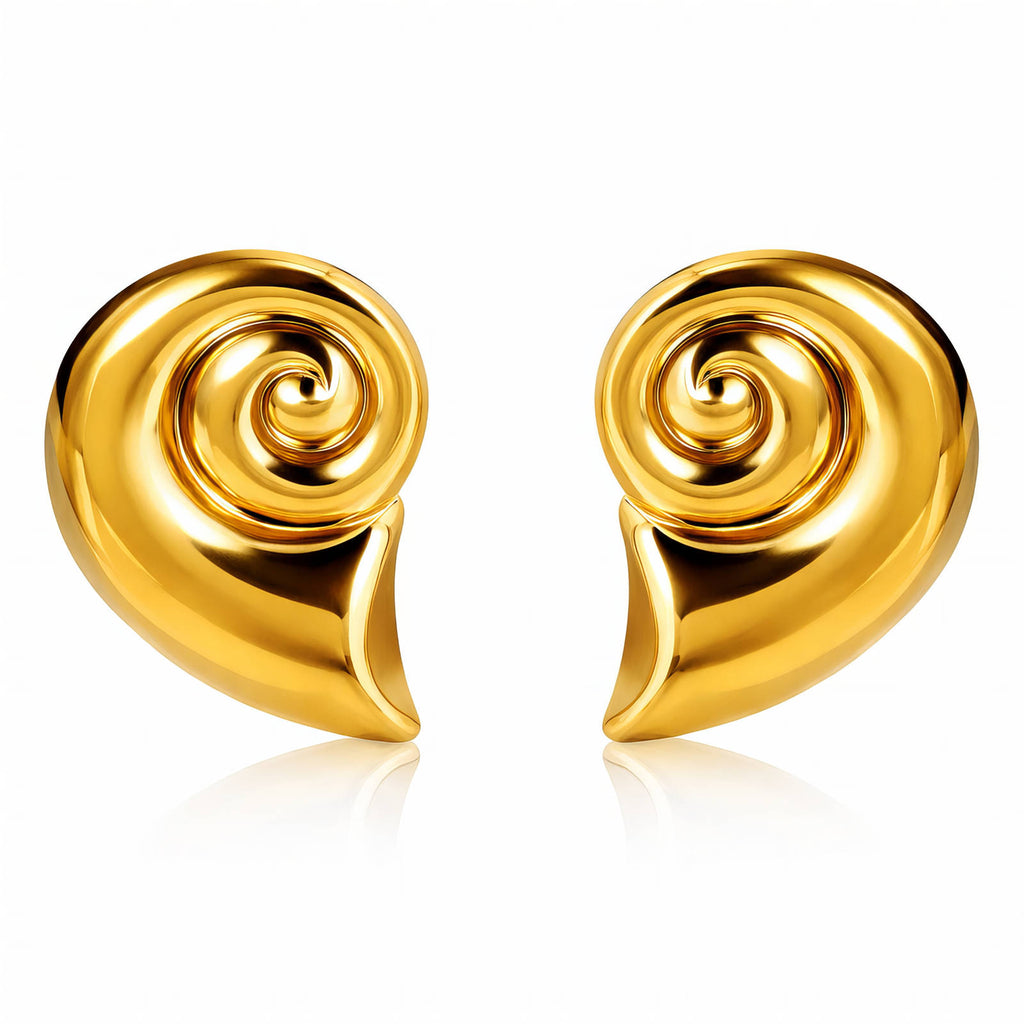 Seashells Earrings, 18K Gold Plated Steel