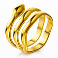 Snake Ring, 18K Gold Plated Steel