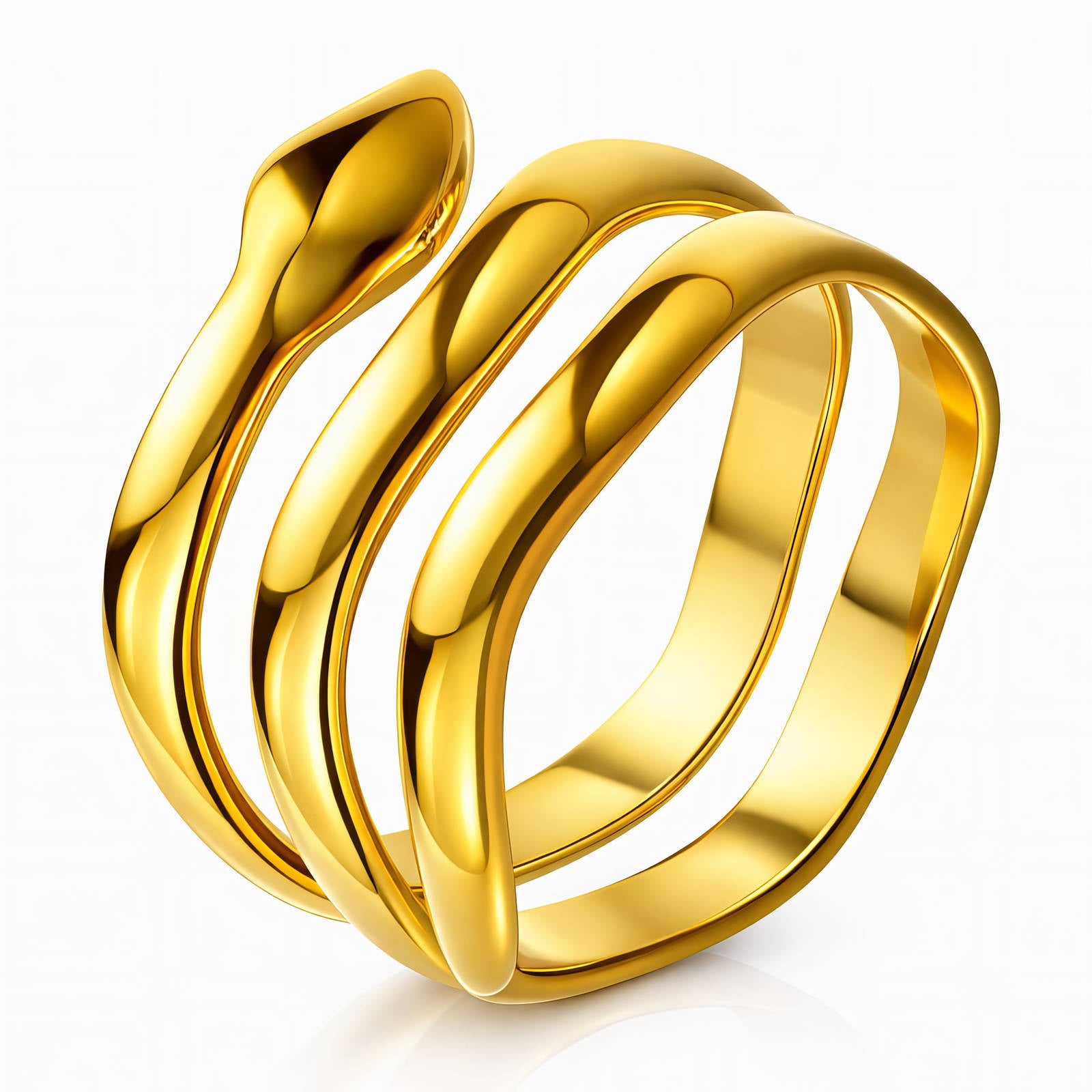 Snake Ring, 18K Gold Plated Steel