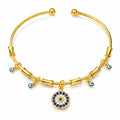 Evil Eyes Bracelet, 18K Gold Plated Steel