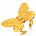 Butterfly Ring, 18K Gold Plated Steel
