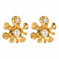 Earrings, 18K Gold Plated Steel