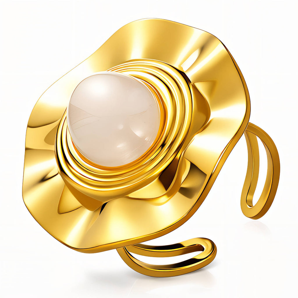 Ring, 18K Gold Plated Steel