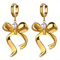 Bows Earrings, 18K Gold Plated Steel