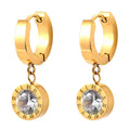 Earrings, 18K Gold Plated Steel