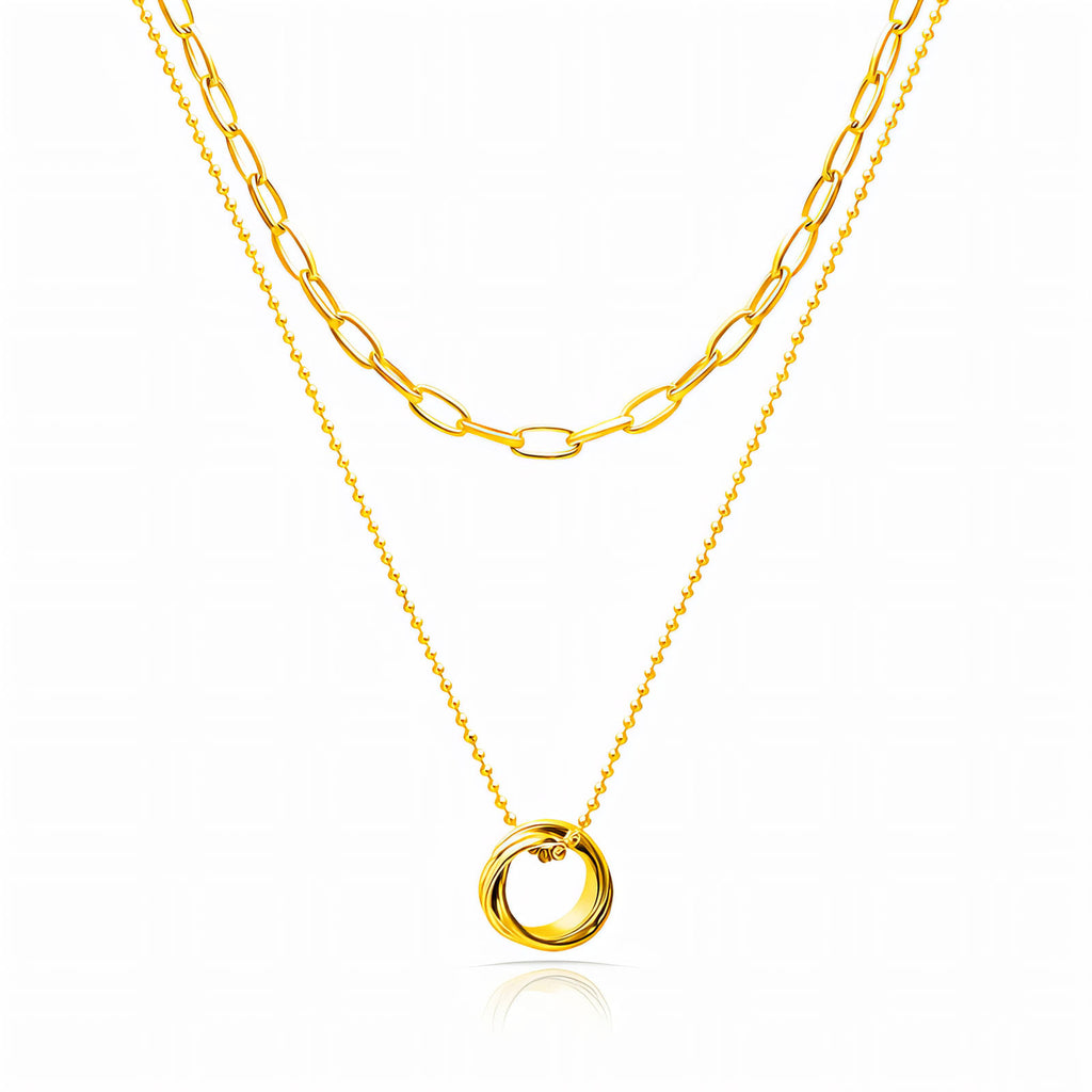 Necklace, 18K Gold Plated Steel