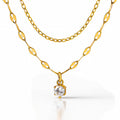 Necklace, 18K Gold Plated Steel