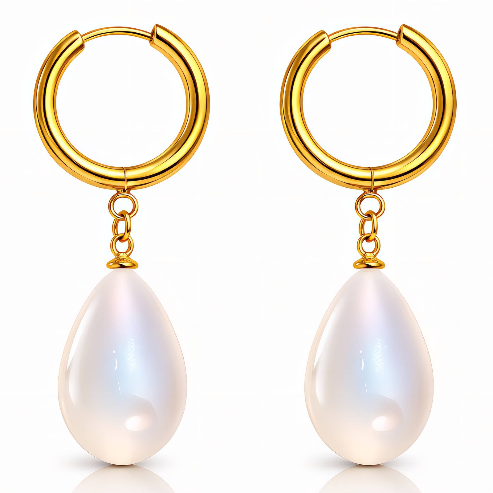 Earrings, 18K Gold Plated Steel