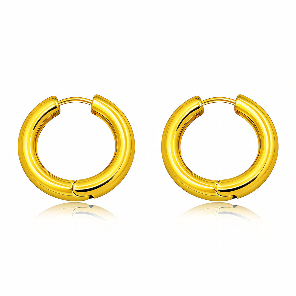 Earrings, 18K Gold Plated Steel