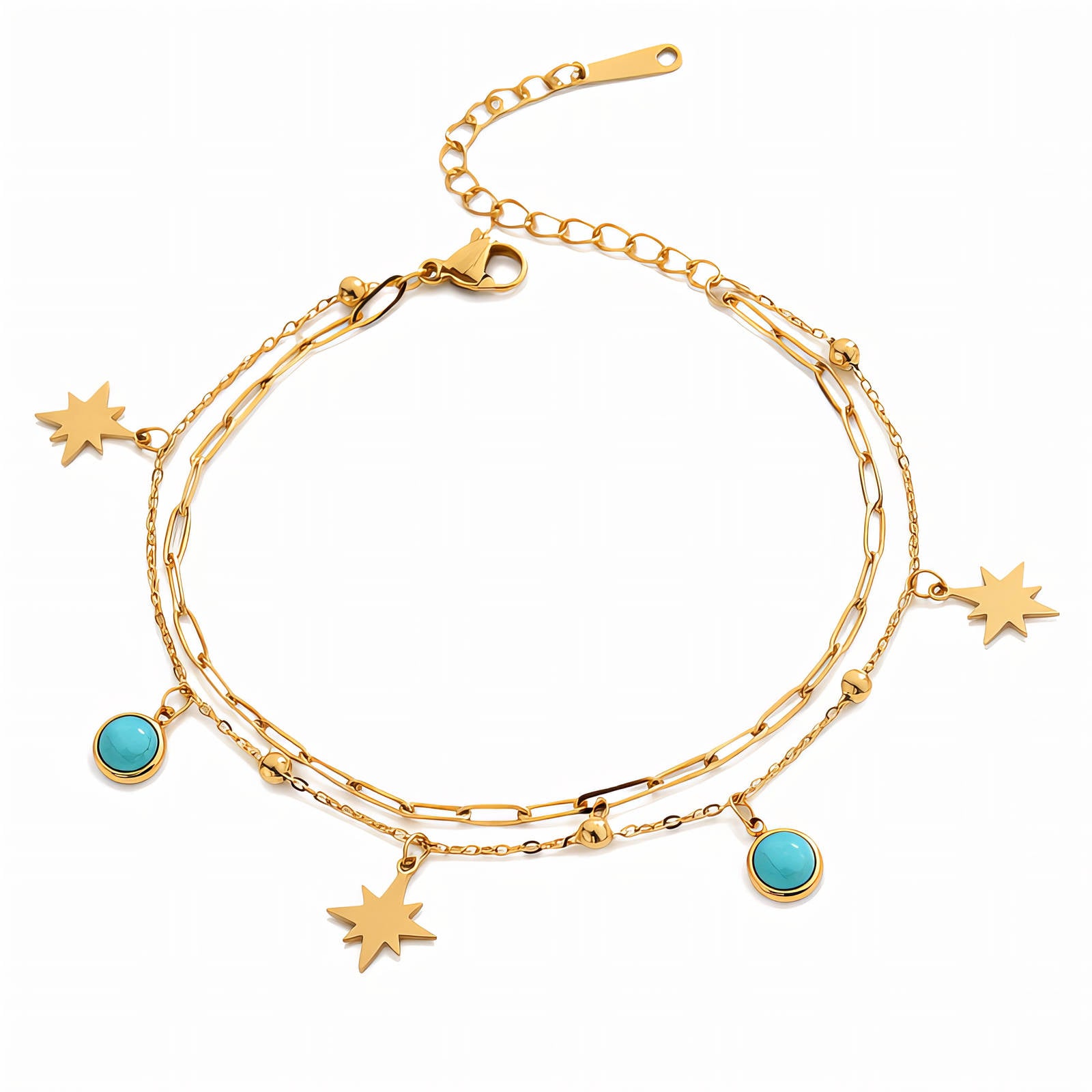Stars Bracelet, 18K Gold Plated Steel