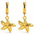Starfishes Earrings, 18K Gold Plated Steel