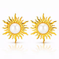 Suns Earrings, 18K Gold Plated Steel