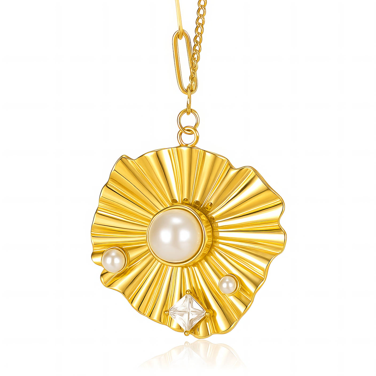 Necklace, 18K Gold Plated Steel