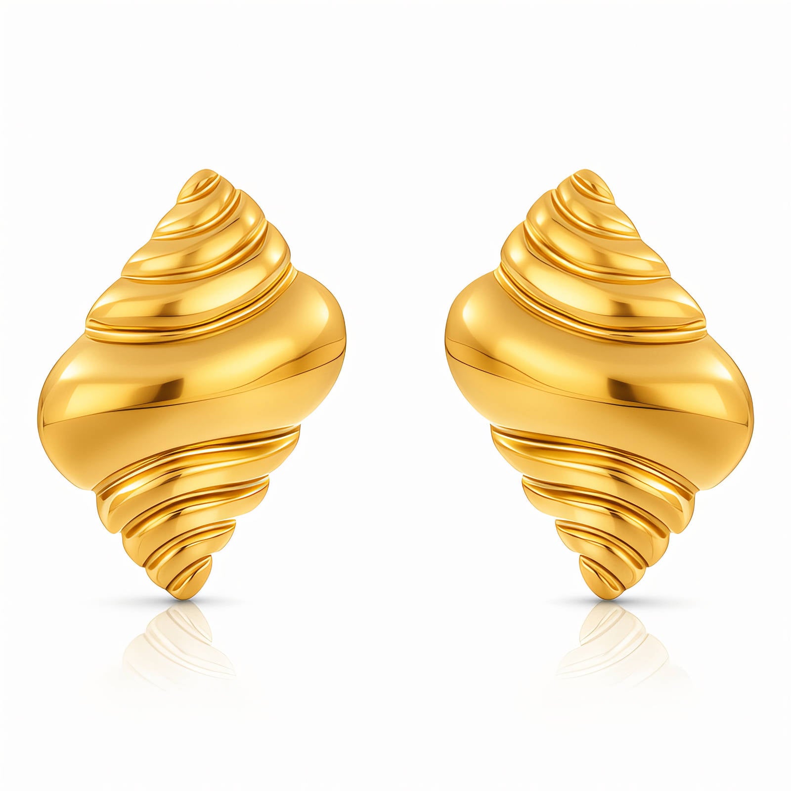 Earrings, 18K Gold Plated Steel