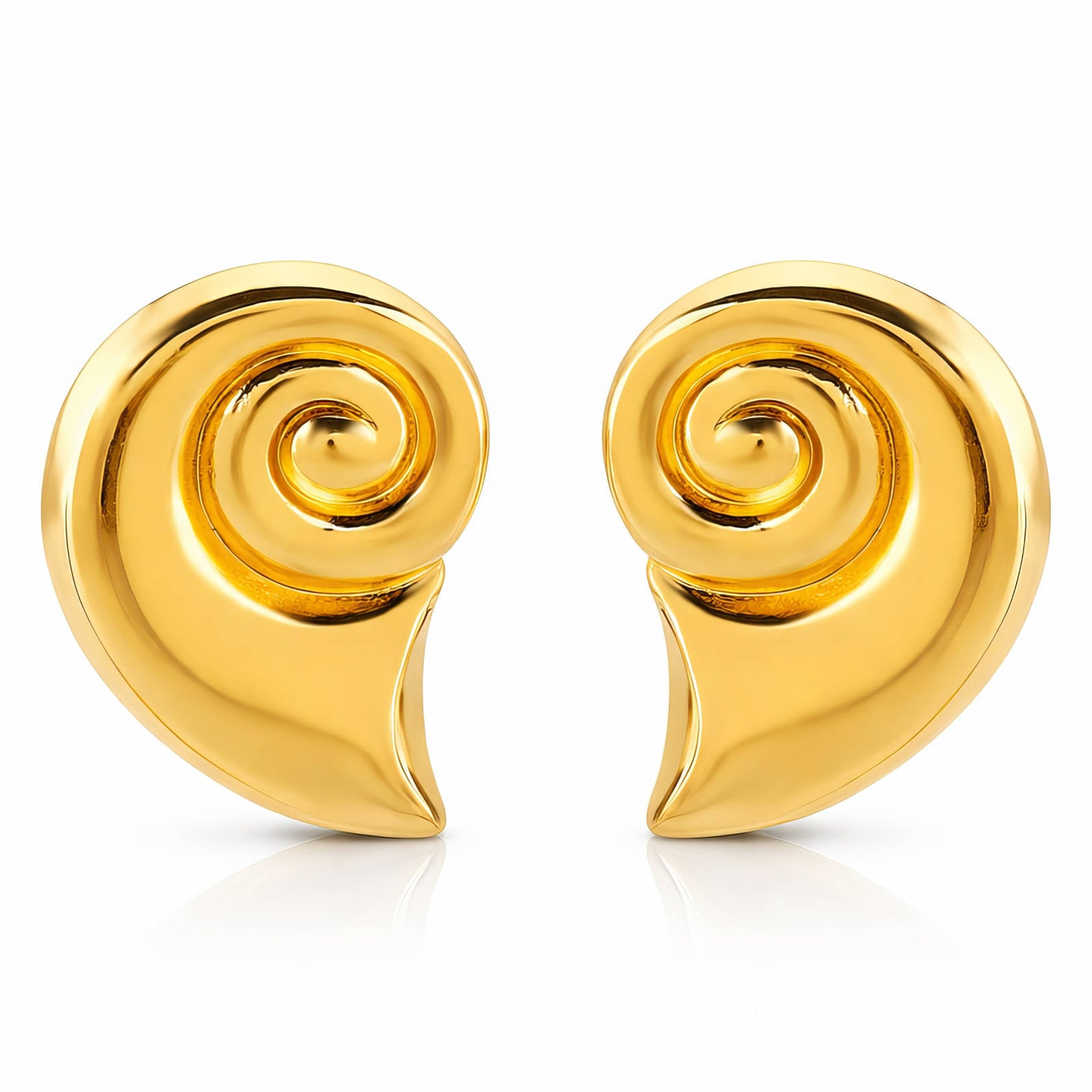 Earrings, 18K Gold Plated Steel