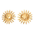 sunflower Earrings, 18K Gold Plated Steel