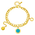 Bracelet, 18K Gold Plated Steel
