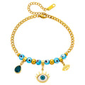 Evil Eyes Bracelet, 18K Gold Plated Steel
