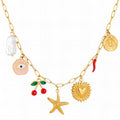 Starfish Necklace, 18K Gold Plated Steel