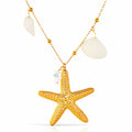 Starfish Necklace, 18K Gold Plated Steel