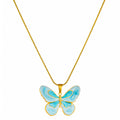 Butterfly Necklace, 18K Gold Plated Steel