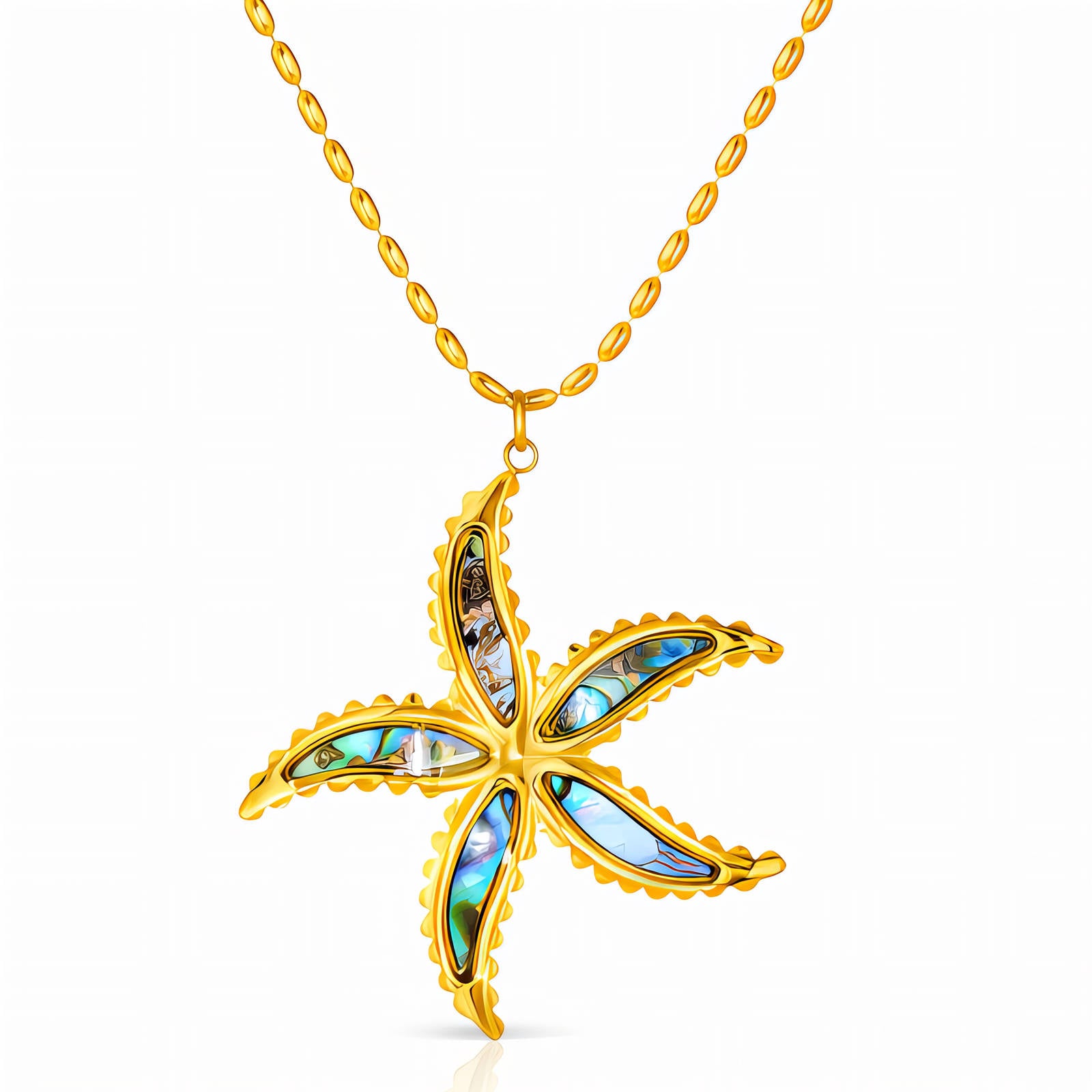 Flower Necklace, 18K Gold Plated Steel