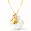 Seashells Necklace, 18K Gold Plated Steel