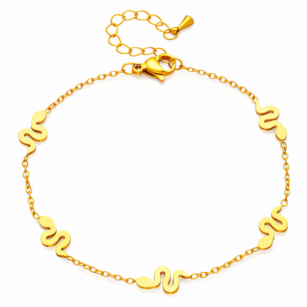 Snakes Bracelet, 18K Gold Plated Steel
