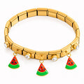 Watermelons Bracelet, 18K Gold Plated Steel