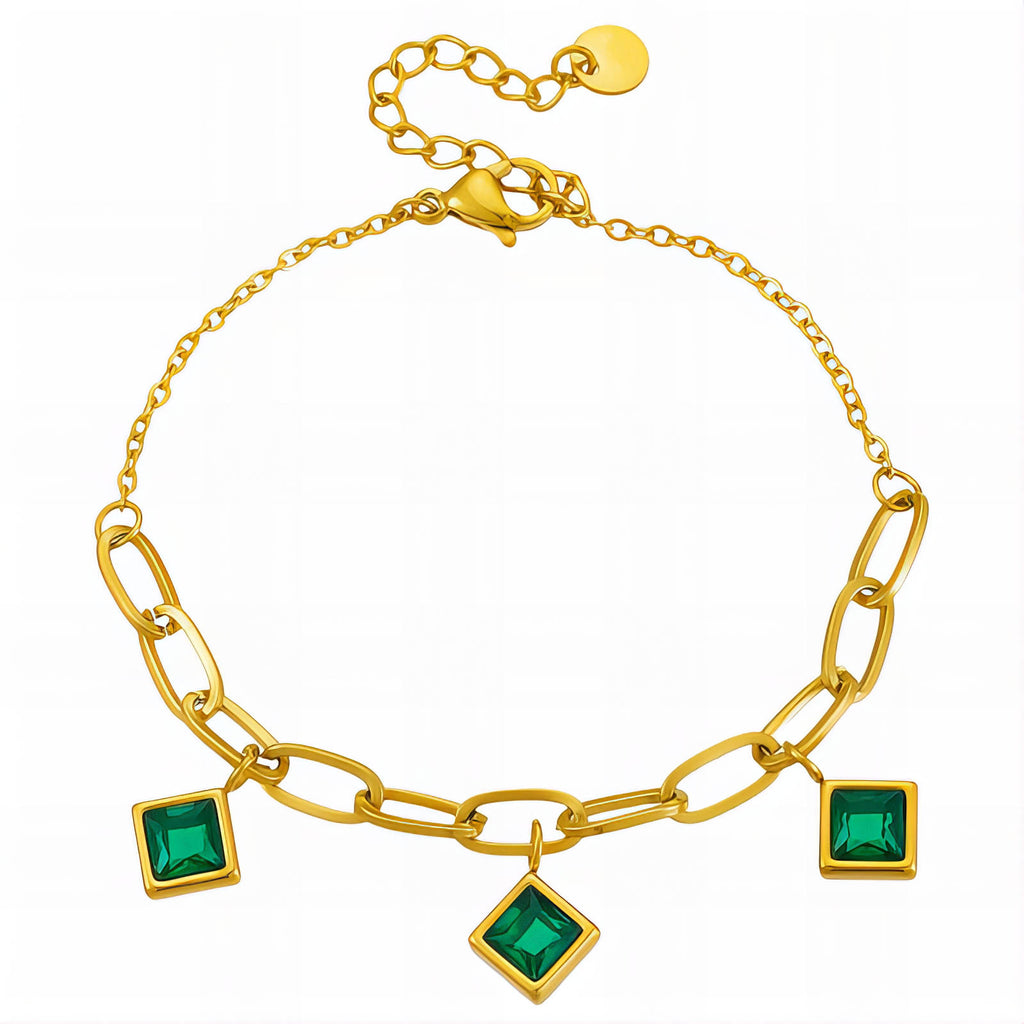 Bracelet, 18K Gold Plated Steel