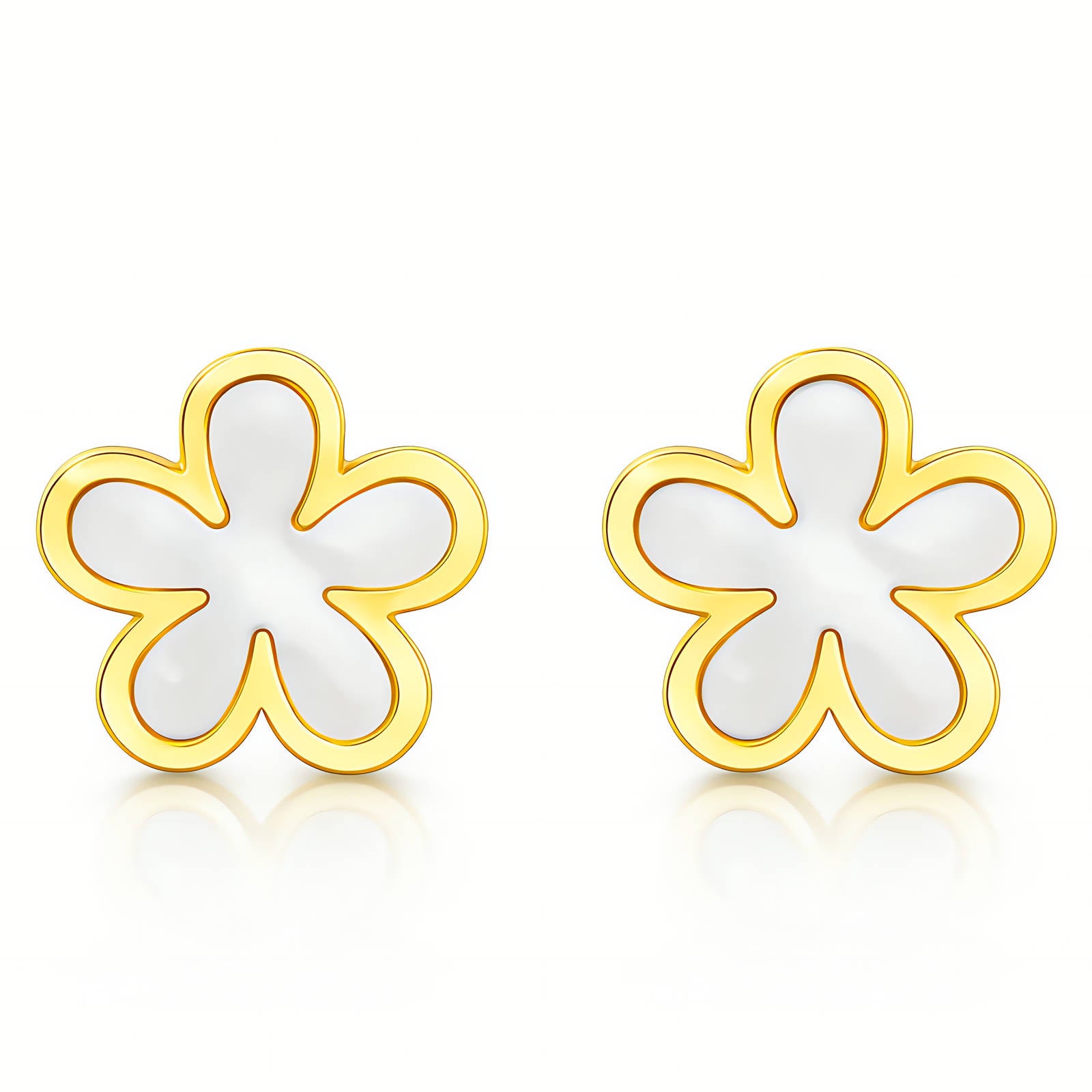 Flower Meadow Earrings, 18K Gold Plated Steel