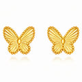 Butterflies Earrings, 18K Gold Plated Steel
