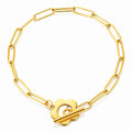 Flower Bracelet, 18K Gold Plated Steel
