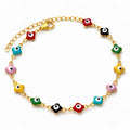 Evil Eye Bracelet, 18K Gold Plated Steel